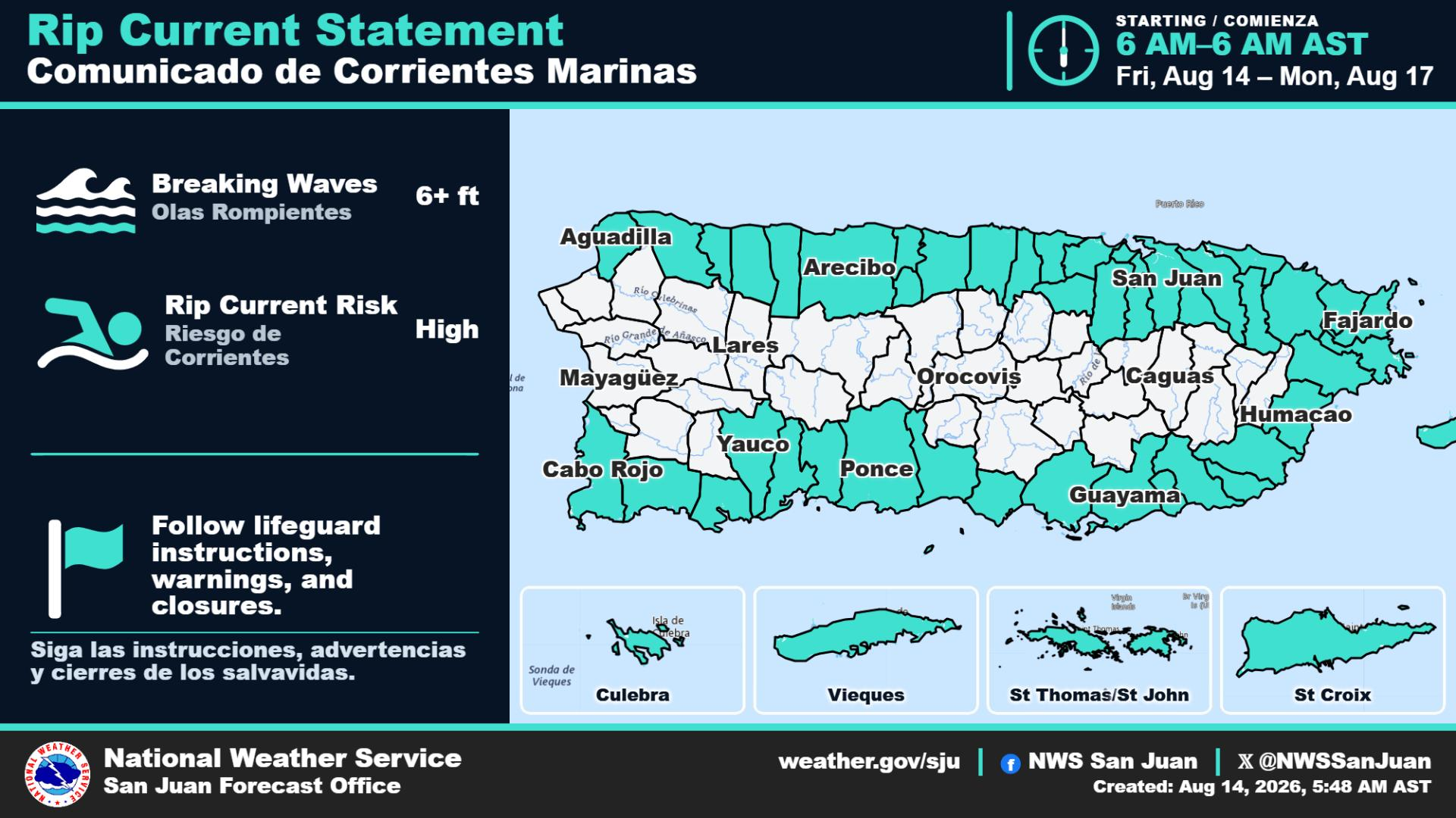 Rough Waters, playas peligrosas a lo largo del fin de semana!